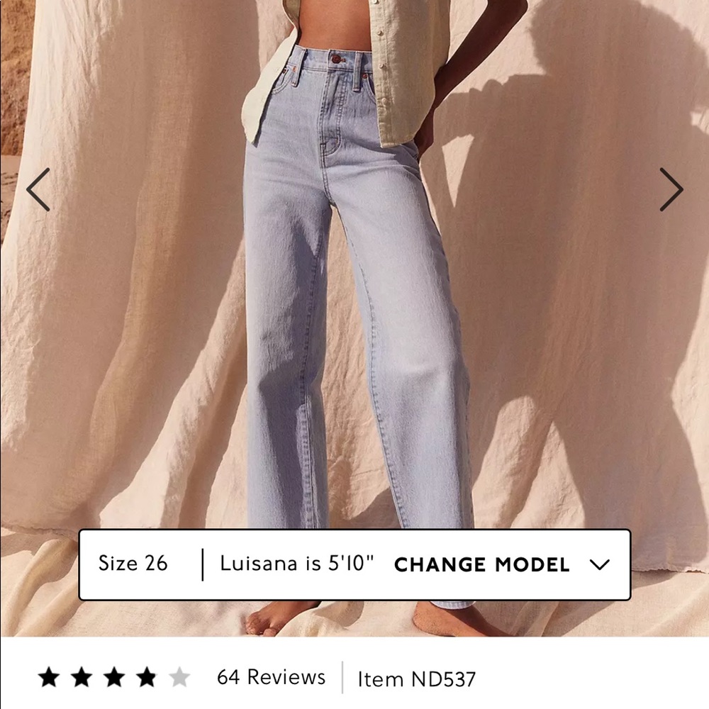 Madewell light wideleg jeans